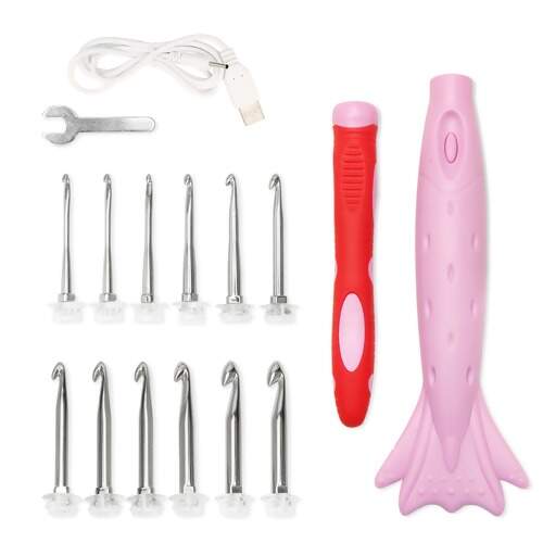 Kit Agulha de Crochê com USB Lilás com 12 Pontas