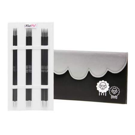 Kit Agulha Tricô Ponta Dupla Karbonz Knitpro 20cm 41634