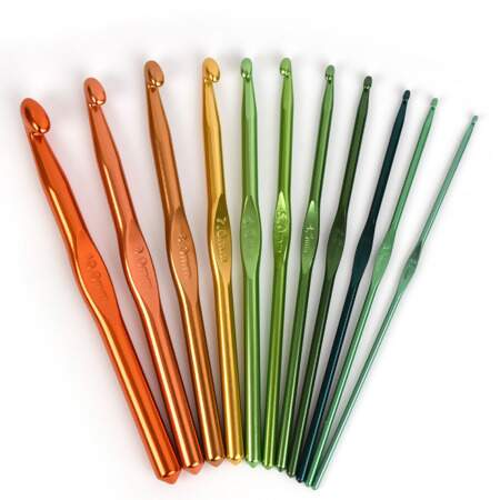 Kit Agulhas de Crochê Aluminio EuroRoma 12 Und