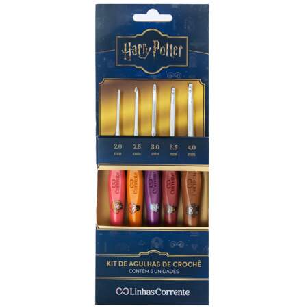 Kit Agulhas de Crochê Corrente Cabo Emborrachado Harry Potter