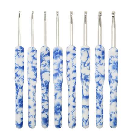 Kit Agulhas de Crochê Flores Azul 08 Und