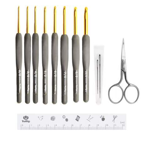 Kit Estojo Agulhas de Crochê Tulip Etimo Premium Silver TES-002