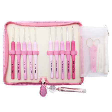 Kit Estojo Agulhas de Crochê Tulip Etimo Rose TEL-001E