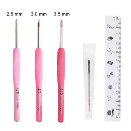 Kit Estojo Agulhas de Crochê Tulip Etimo Rose TER-15E