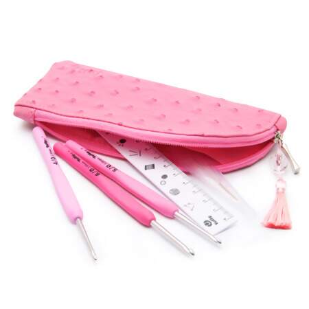 Kit Estojo Agulhas de Crochê Tulip Etimo Rose TER-15E