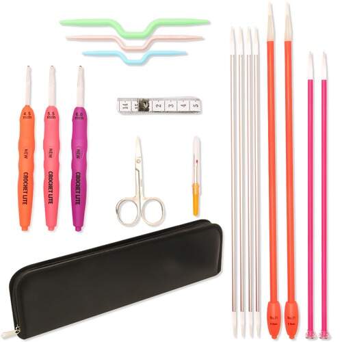 Kit Agulhas para Tricô e Crochê e Acessórios com 18 Und FL