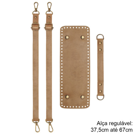Kit de Alças e Fundo para Mochila em Couro com Regulador 163