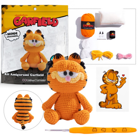 Kit Amigurumi Garfield e Amigos Linhas Corrente 