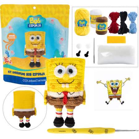 Kit Amigurumi Bob Esponja Linhas Corrente