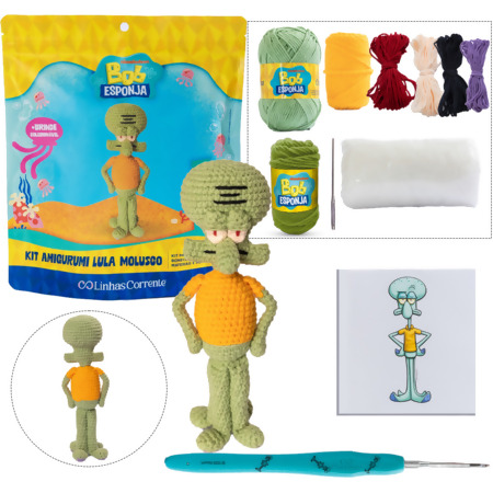Kit Amigurumi Bob Esponja Linhas Corrente