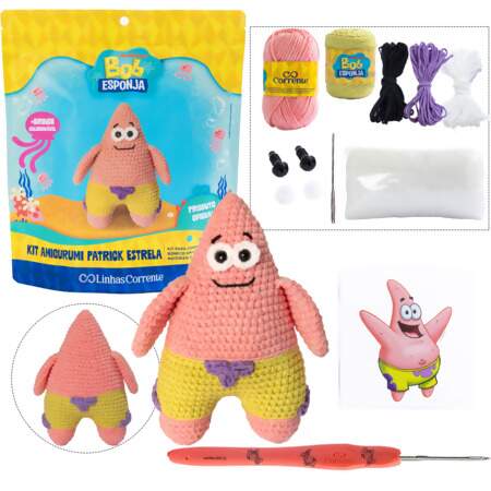 Kit Amigurumi Bob Esponja Linhas Corrente