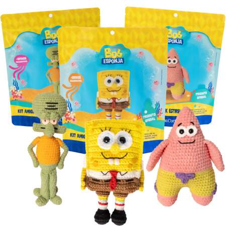 Kit Amigurumi Bob Esponja Linhas Corrente