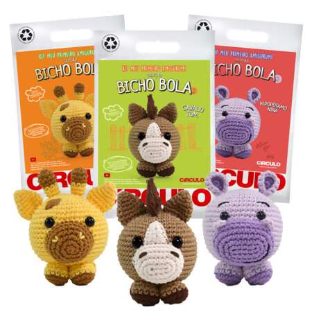 Kit Meu Primeiro Amigurumi Coleção Bicho Bola 2 Circulo