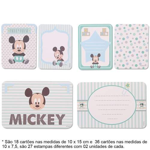 Kit Cartões para Scrap Momentos Baby Minnie e Mickey FL