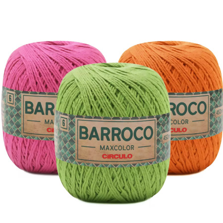 Kit Barbante Barroco MaxColor N.6 400g com 03 Und