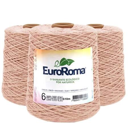 Kit Barbante EuroRoma Colorido N.6 600g com 03 Und