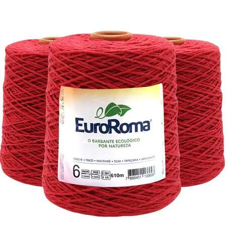 Kit Barbante EuroRoma Colorido N.6 600g com 03 Und