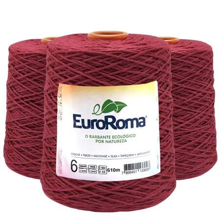 Kit Barbante EuroRoma Colorido N.6 600g com 03 Und