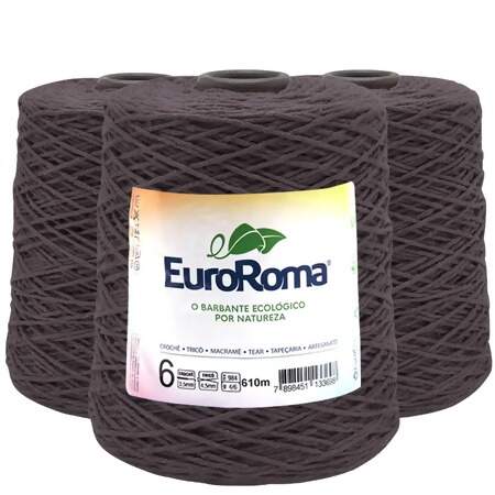 Kit Barbante EuroRoma Colorido N.6 600g com 03 Und