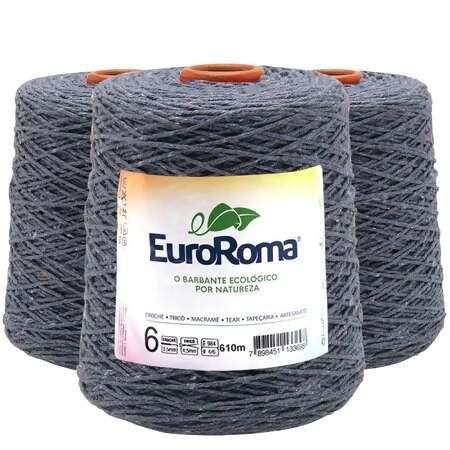 Kit Barbante EuroRoma Colorido N.6 600g com 03 Und