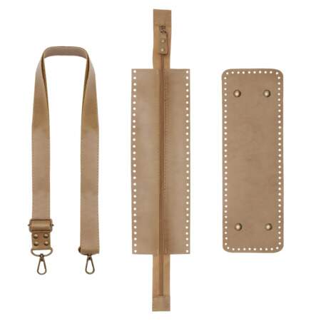 Kit de Bolsa Tiracolo, Fundo e Canal de Zíper em Couro Regulador G 166