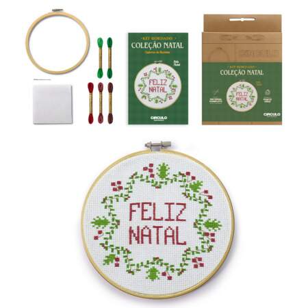 Kit de Bordado Ponto Cruz Coleção Natal Circulo 2025 FL