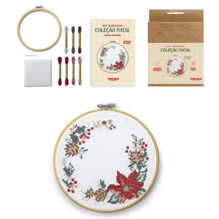 Kit de Bordado Ponto Cruz Coleção Natal Circulo 2025 FL