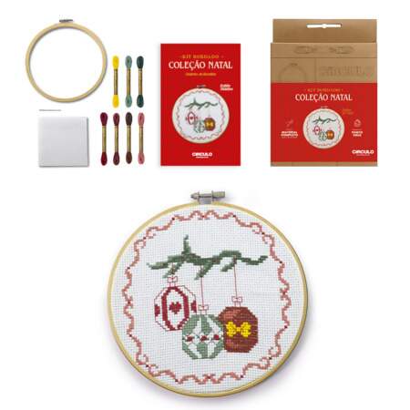 Kit de Bordado Ponto Cruz Coleção Natal Circulo 2025 FL