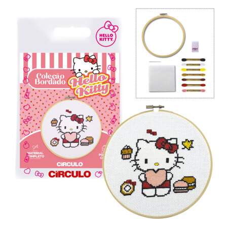 Kit de Bordado Hello Kitty Circulo