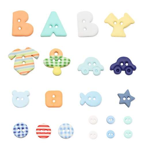 Kit Botão Patchwork Veceli B-071 Baby Azul