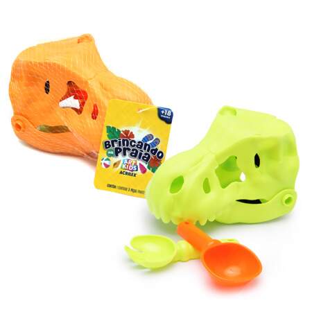 Kit Brincando na Praia Acrilex Ref.44509 Cabeça Dino Fóssil 3 Und