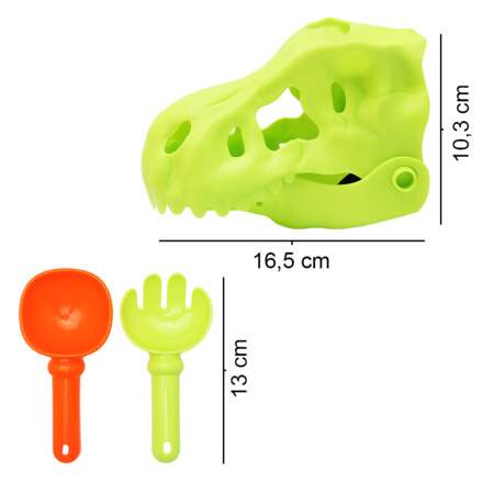 Kit Brincando na Praia Acrilex Ref.44509 Cabeça Dino Fóssil 3 Und