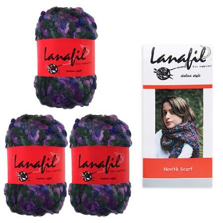 Kit de Tricô Cachecol Novità Scarf Lanafil 100g