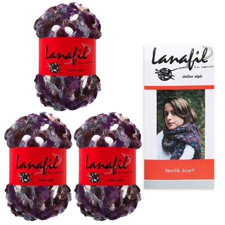Kit de Tricô Cachecol Novità Scarf Lanafil 100g