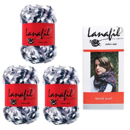 Kit de Tricô Cachecol Novità Scarf Lanafil 100g