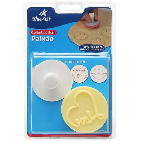 Kit Carimbo Paixão para Confeitaria 5cm Amarelo 05 Peças