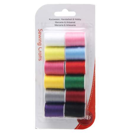 Kit de Linha para Costura com 12 Cores Sortidas 
