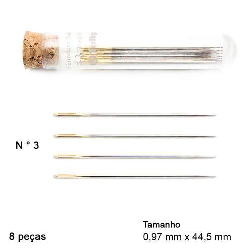 Kit Hiroshima de Agulhas para Bordar Afiada Nº03 Tulip THN-015E com 8 Und