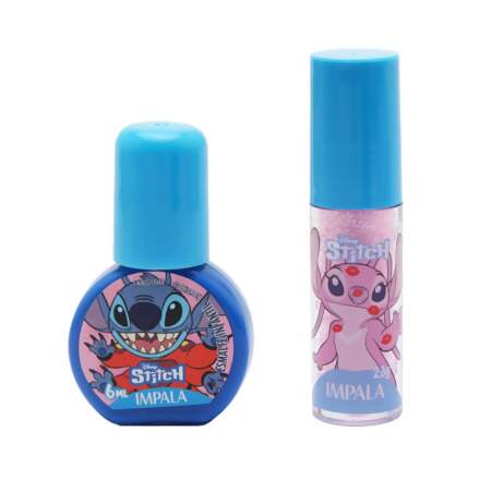 Kit Infantil Impala Disney Stitch Esmalte e Brilho Labial