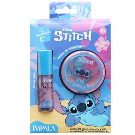 Kit Infantil Impala Stitch Maquiagem e Brilho Labial