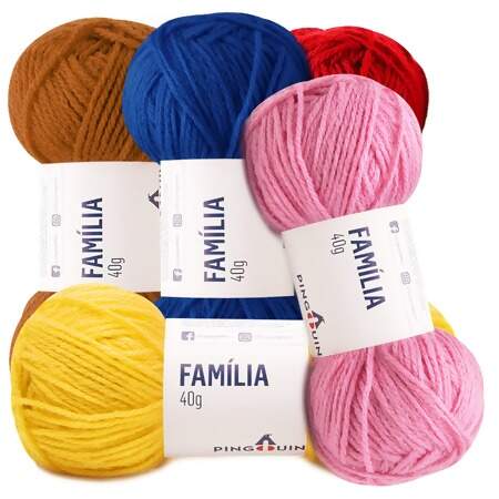 Kit Fio Família Pingouin 40g com 5 Und