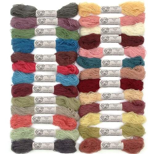 Kit Meadas para Bordar Fine 100% Lã com 26 Cores