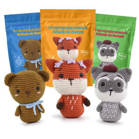 Kit Meu Primeiro Amigurumi Coleção Animais do Bosque Circulo