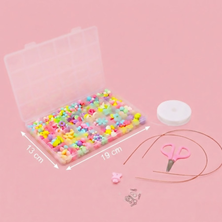 Kit Miçangas Acessórios e Tiara