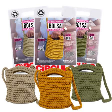 Kit Minha Primeira Bolsa Circulo Com Fio de Malha Premium