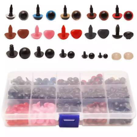 Kit Olhos e Focinho com Travas para Amigurumi 647 Und