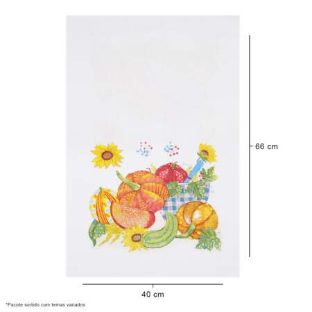 Kit Pano de Prato Estampado Ober Sortido 66x40cm com 10 Und