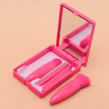 Kit de Pincel para Maquiagem Profissional com Espelho 05 Und