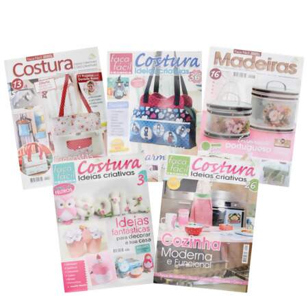 Kit Revista Faça Fácil Costura com Ideias Criativas com 05 Und FL