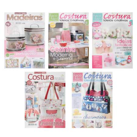 Kit Revista Faça Fácil Costura com Ideias Criativas com 05 Und FL